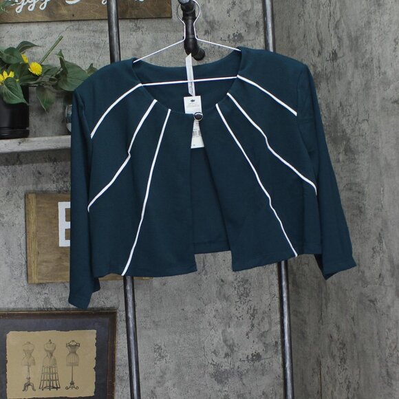 NWT Ny Collection Womens Plus Size 3/4 Sleeve Jacket and Dress Mallard Green 16W - Picture 7 of 10